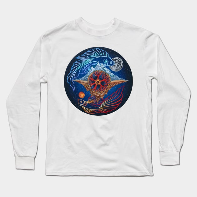 Balance pisces zodiac sign Long Sleeve T-Shirt by ruta13art